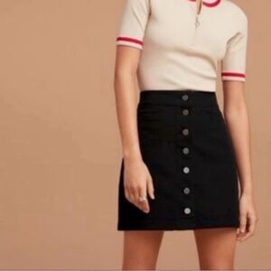 Wilfred Black Corduroy Mini Skirt